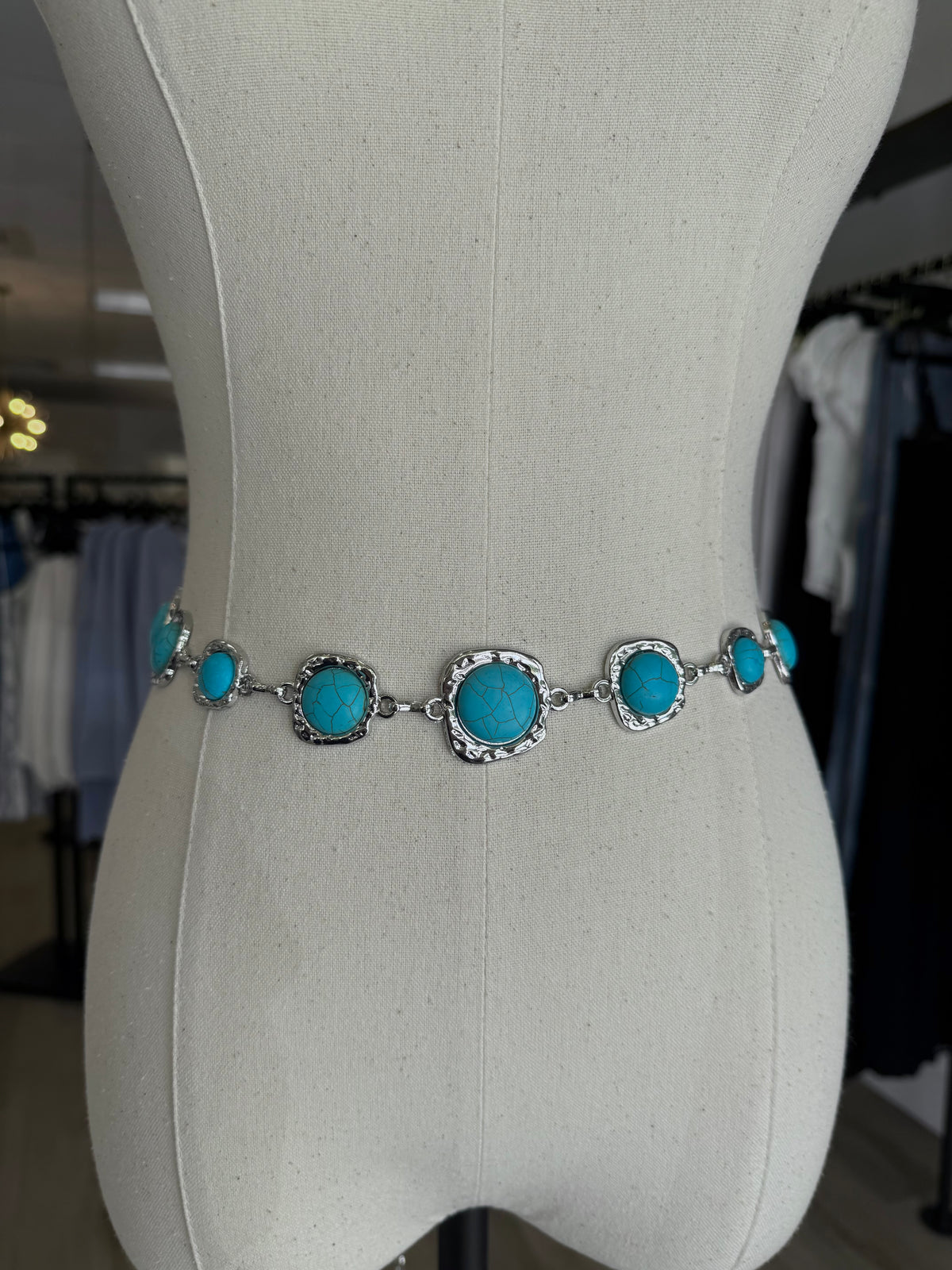 Turquoise Dome Chain Belt