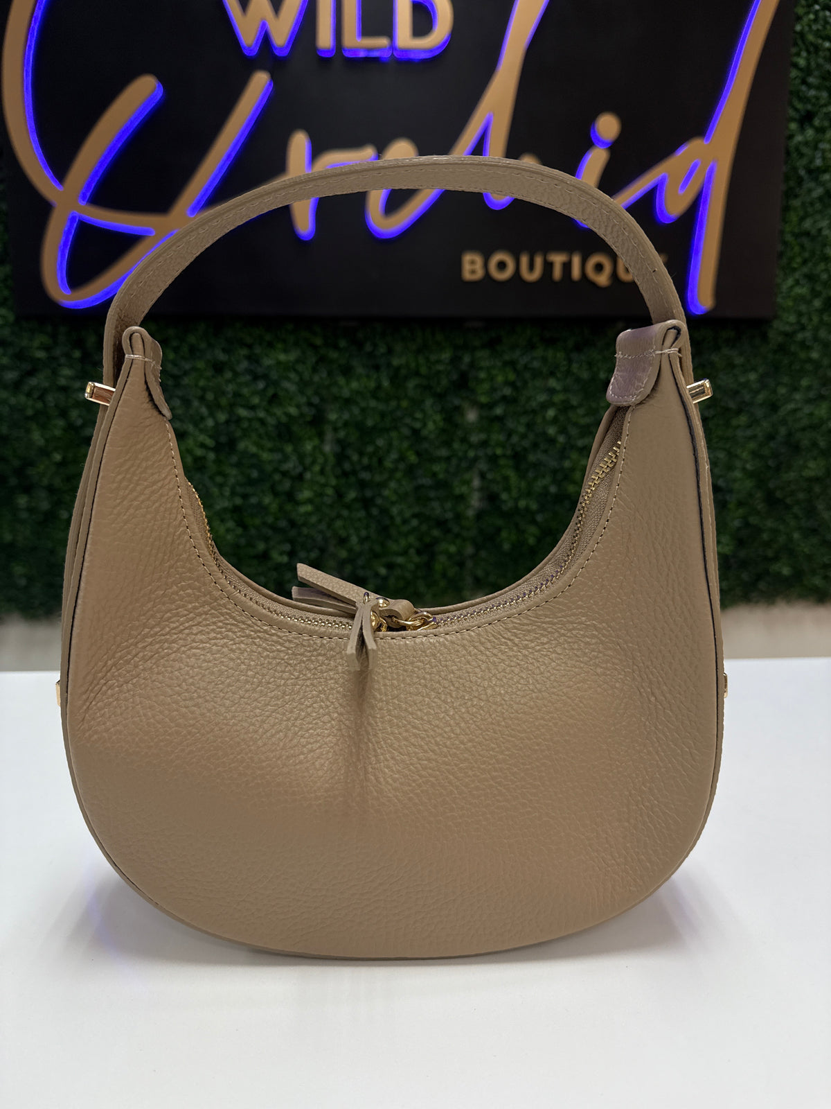 Leather Half Moon Bag - Multi Colors
