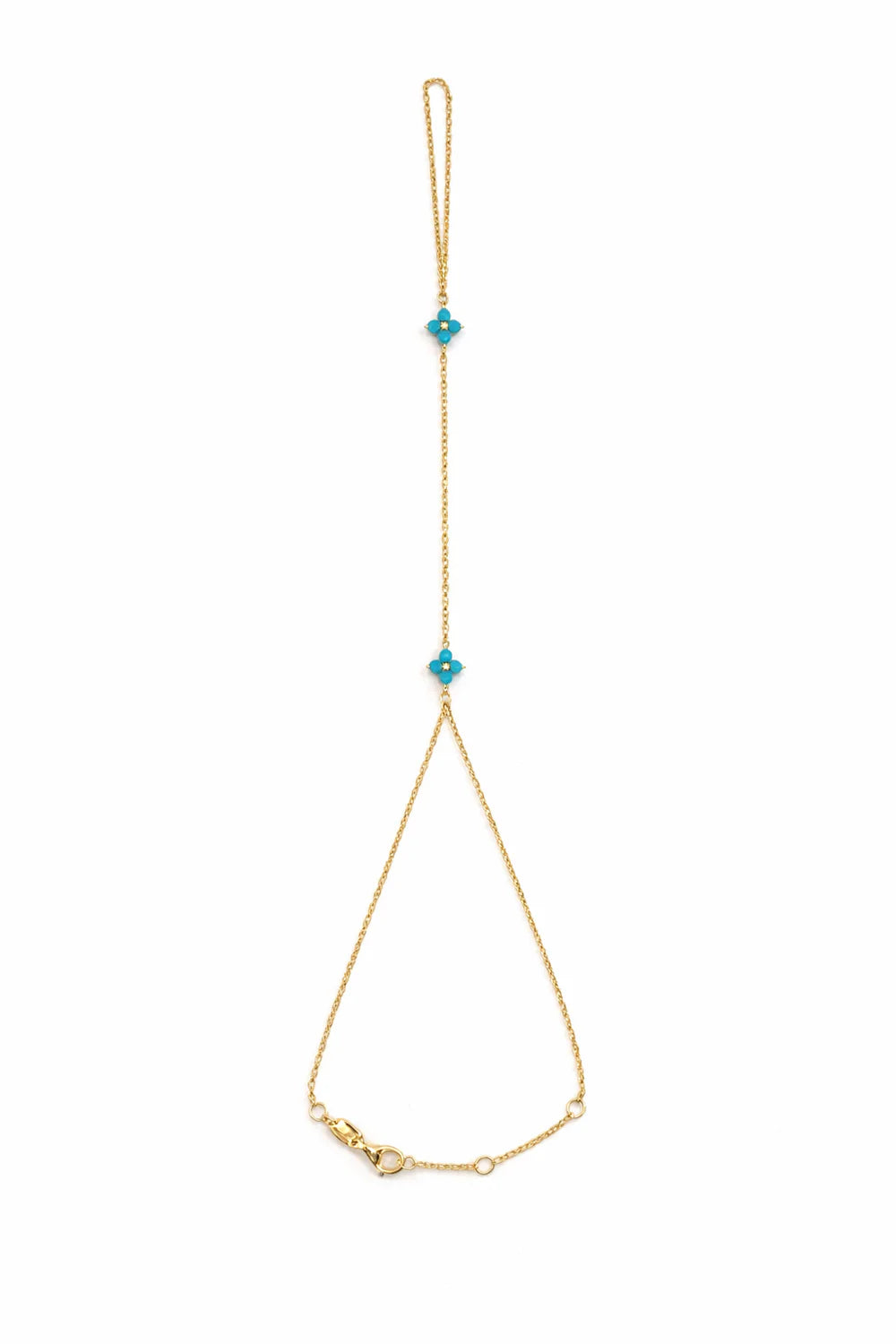 Turquoise Hand Chain - Gold