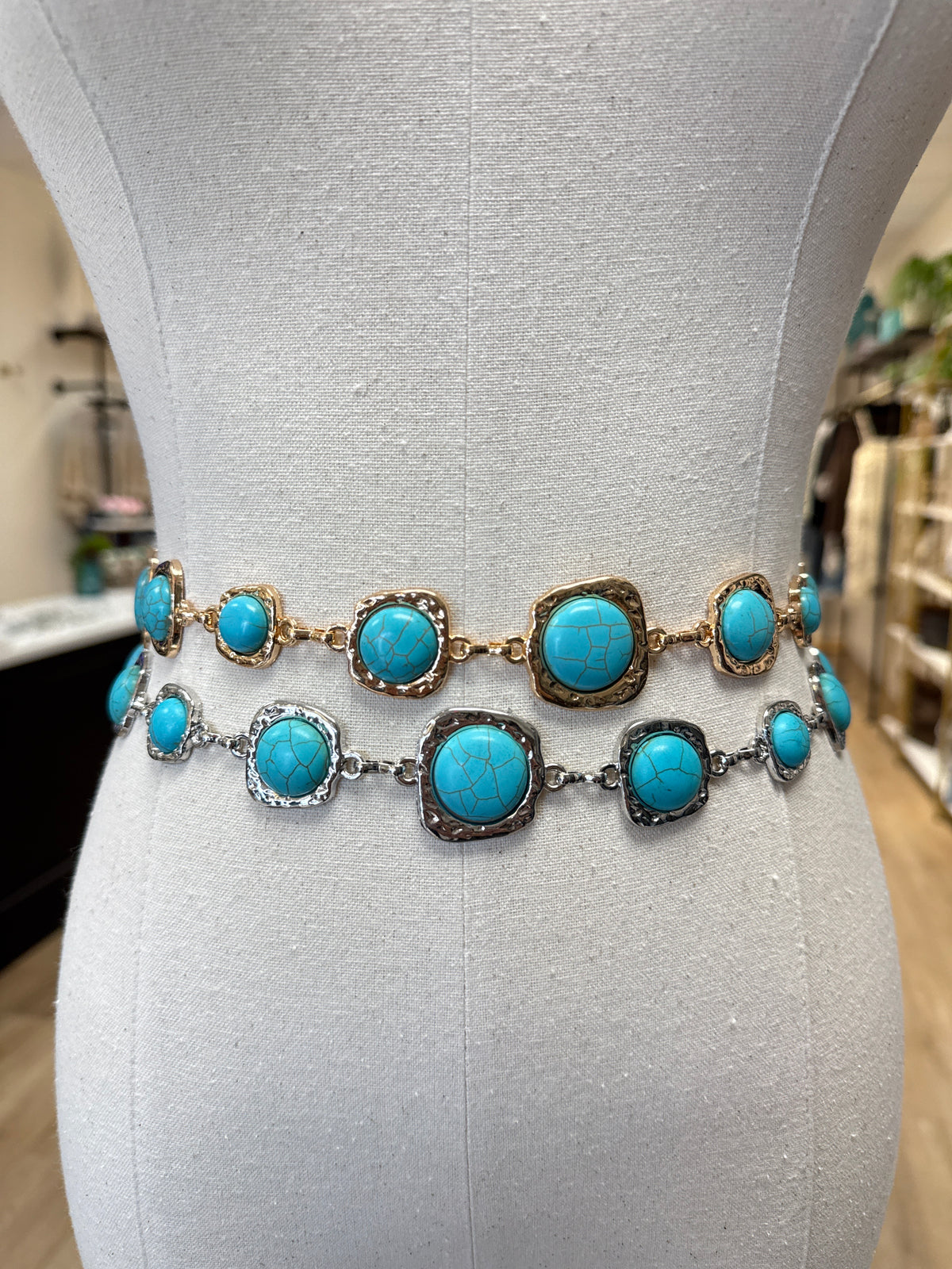 Turquoise Dome Chain Belt