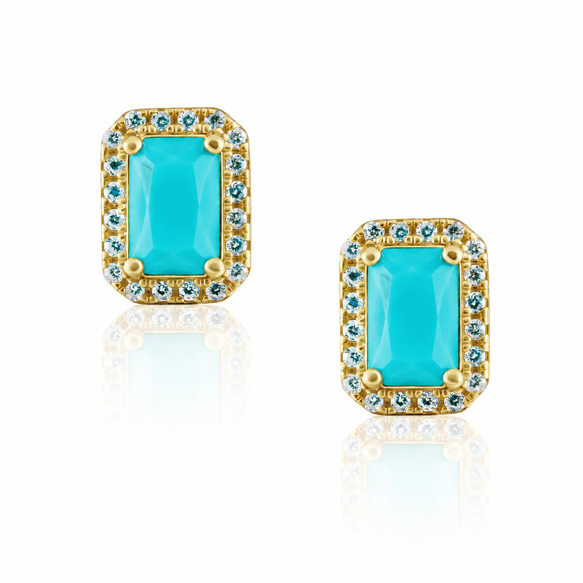 Nora Turquoise Studs - Gold