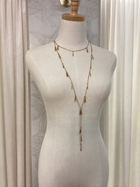 Fringe Layered Lariat - Gold Necklace