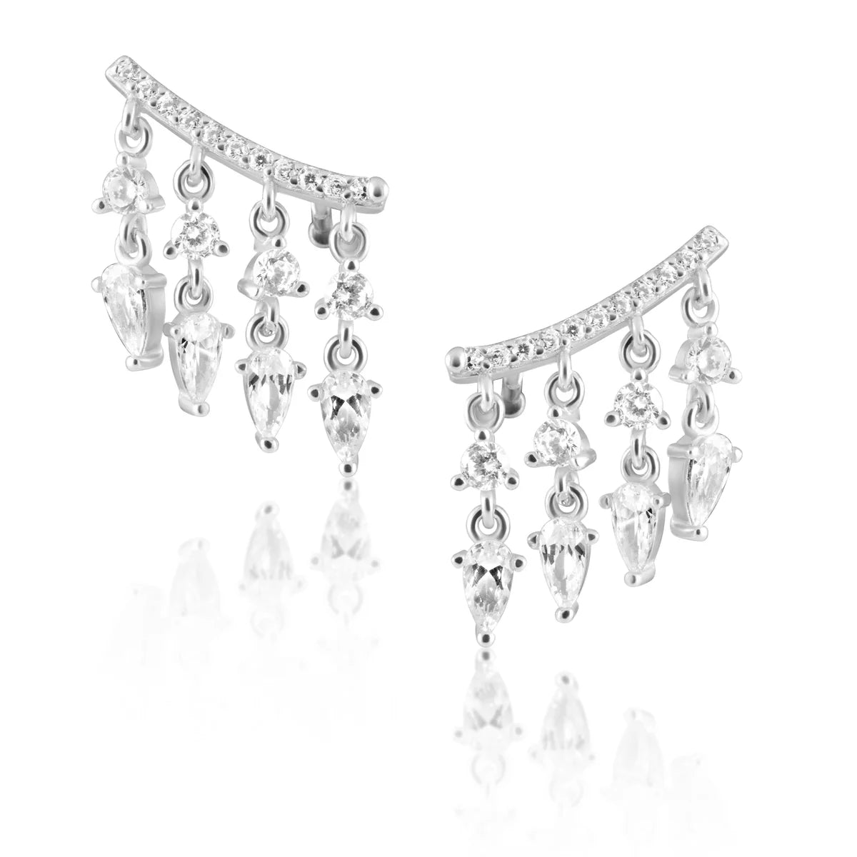 Tessa CZ Dangle Studs