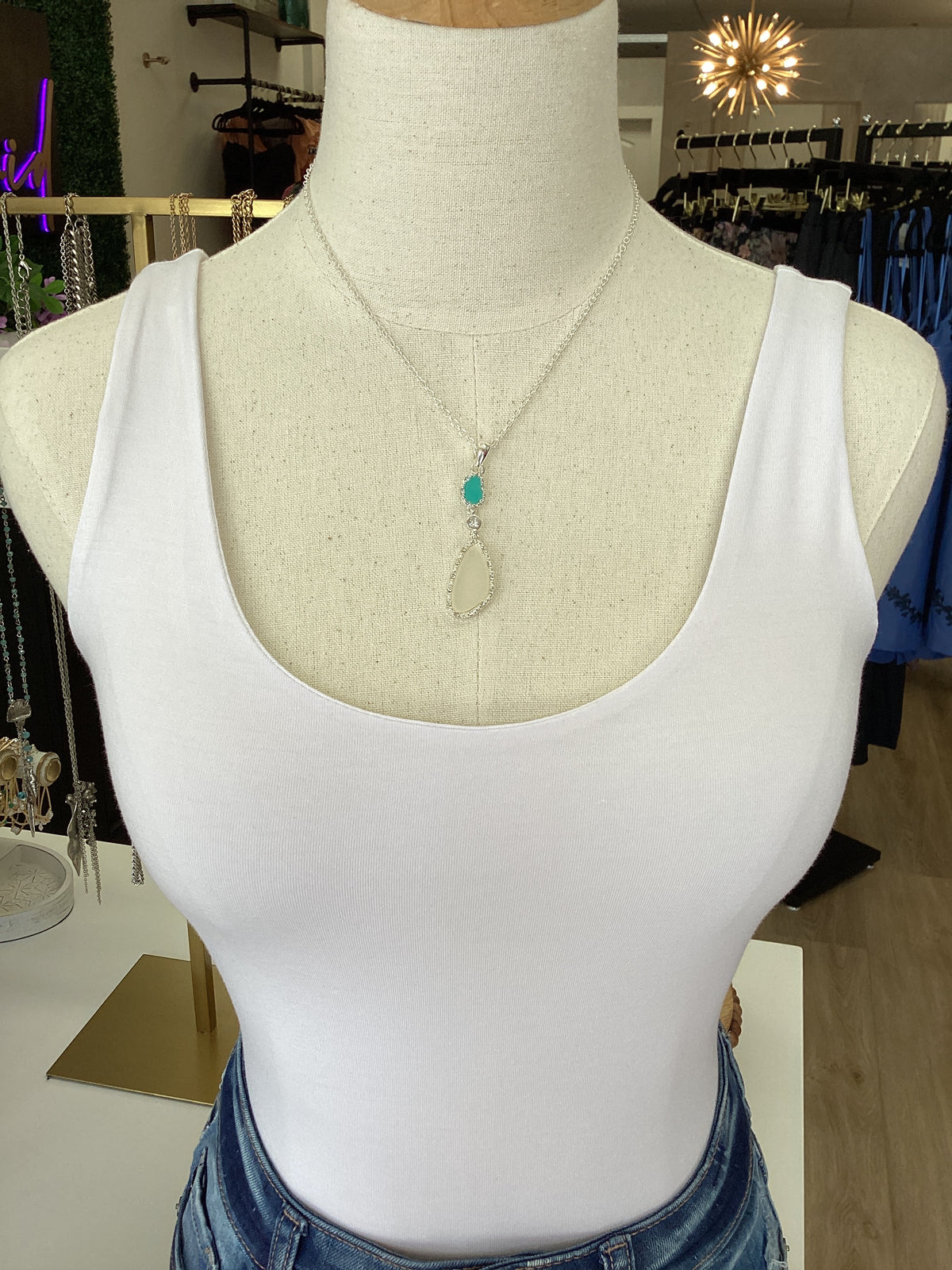 Sea Glass Pendant - Necklace
