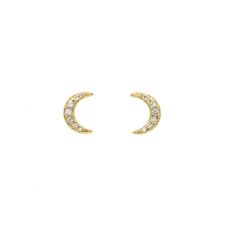 Moon Studs - Gold