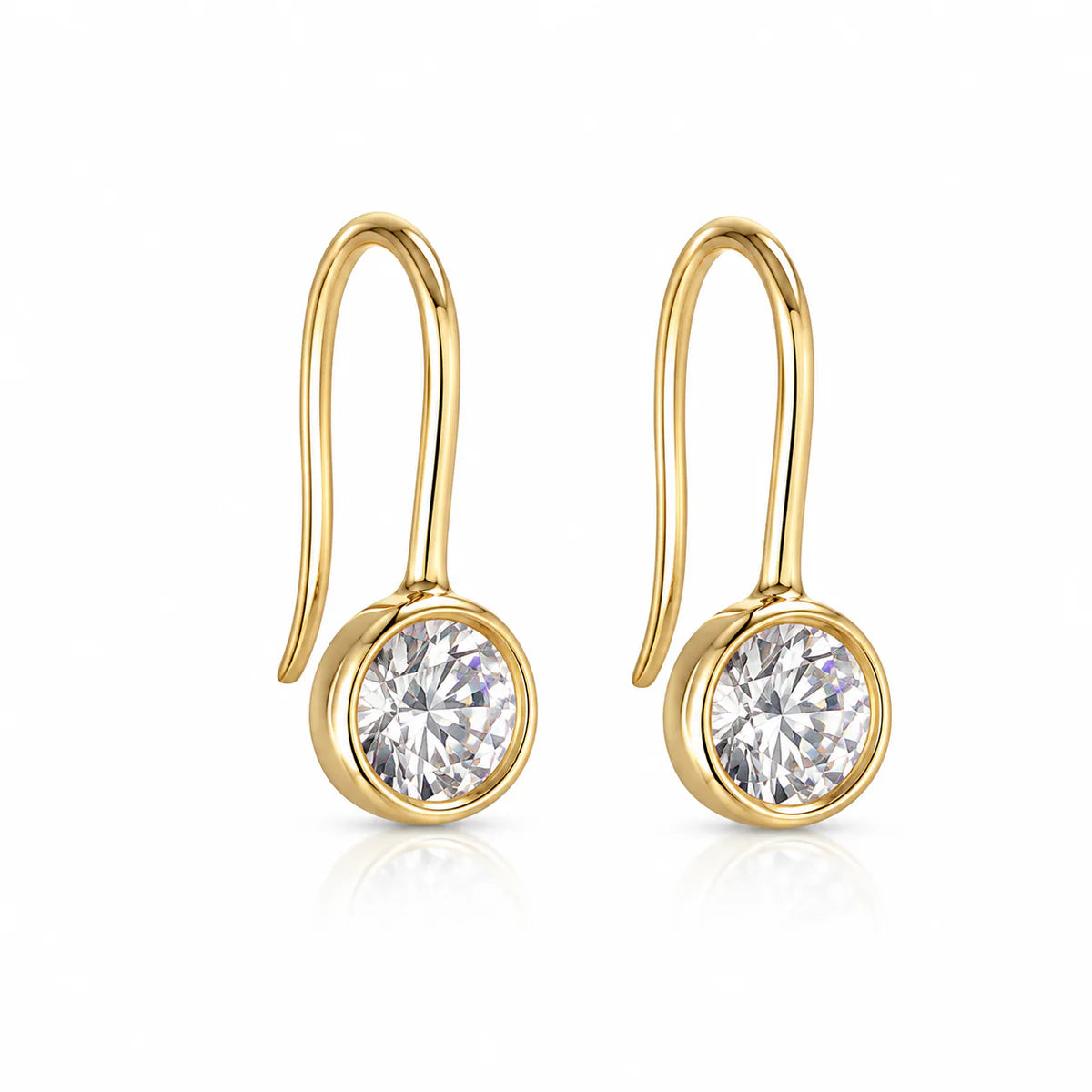 Lylah Bezel Earrings - Gold