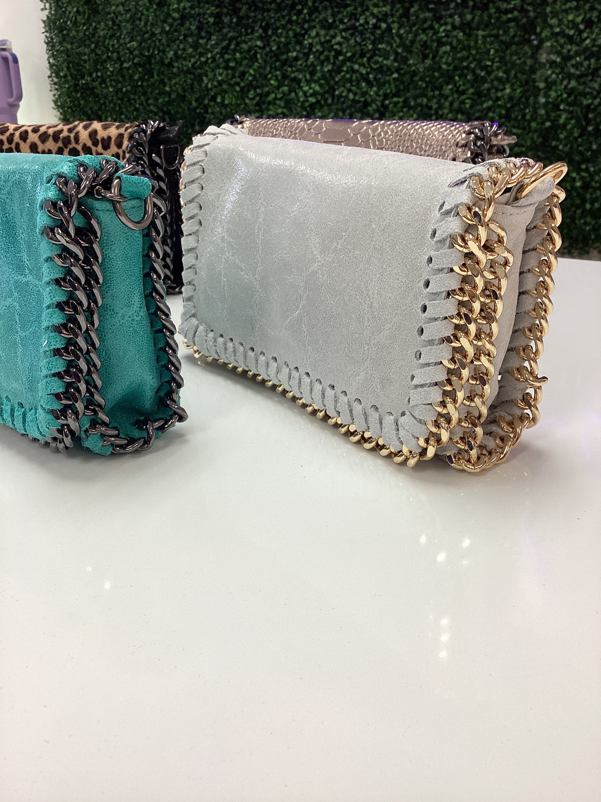 Purse-Leather Crossbody Clutch