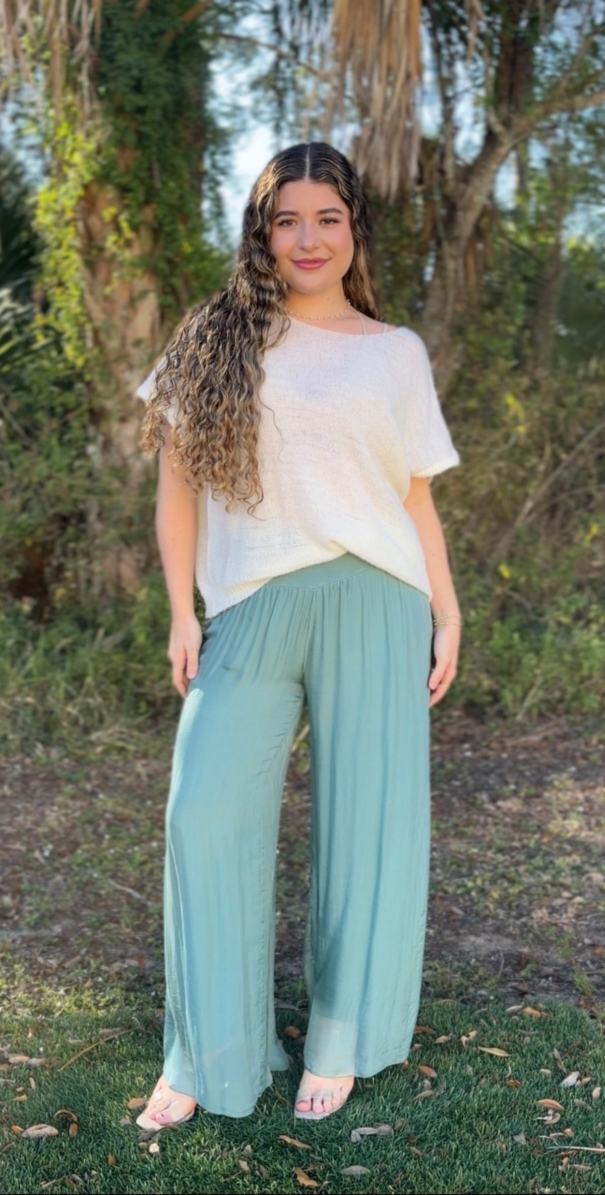 Mira Silk Pants - Lagoon