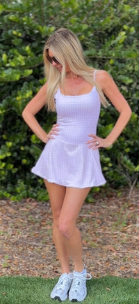 Gingham Athletic Dress - Pink