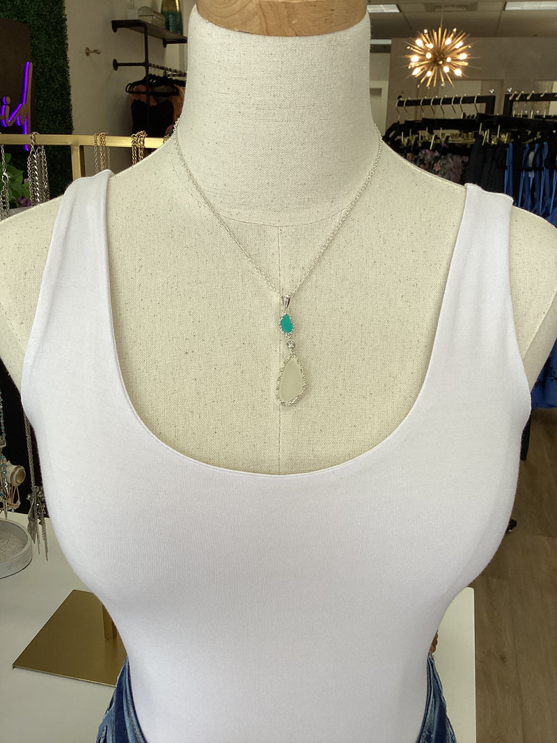 Sea Glass Pendant - Necklace