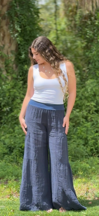 Gwen Linen Pants - Navy