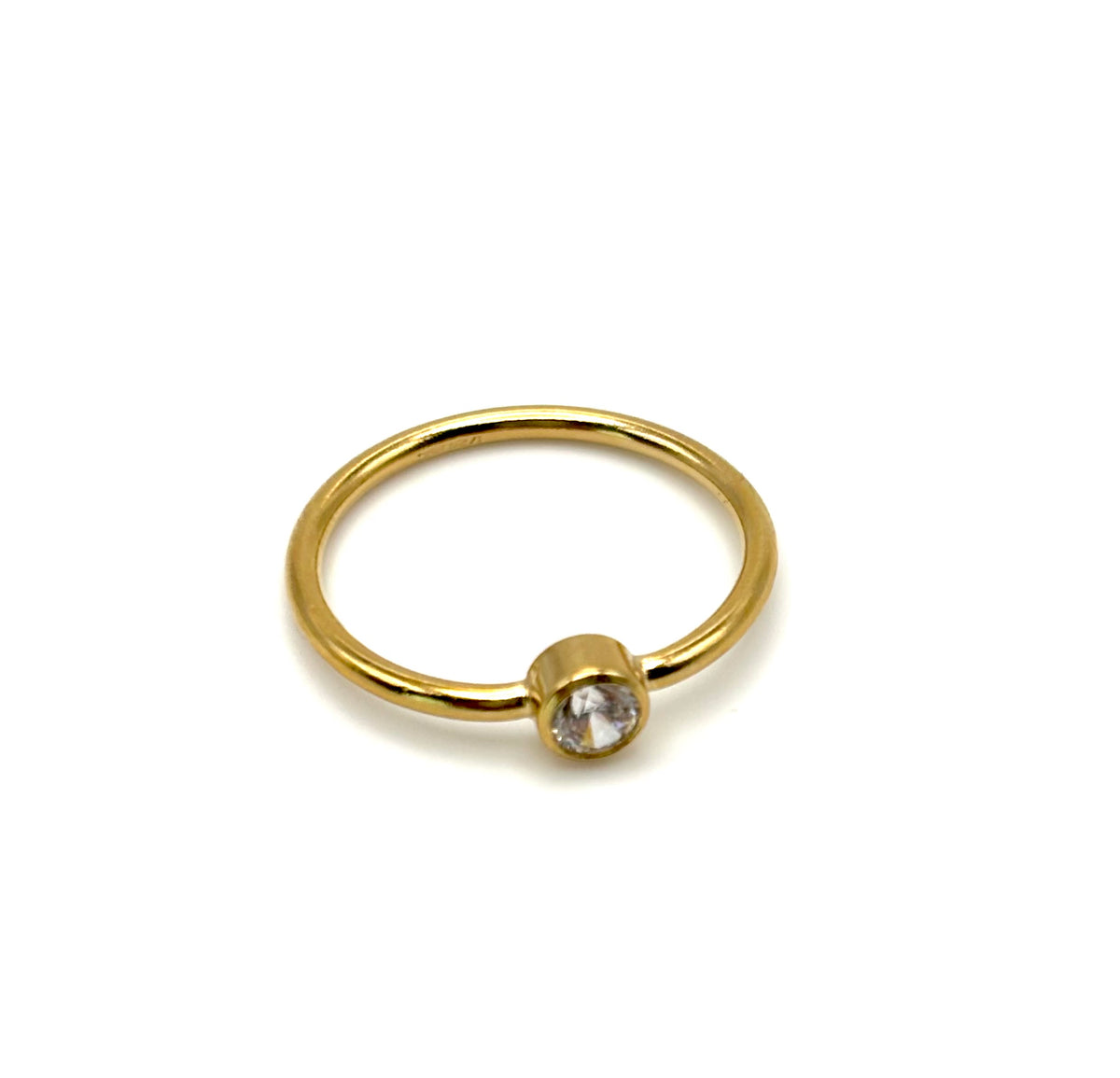 14k GF Stackable Ring w CZ - #079