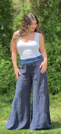 Gwen Linen Pants - Navy