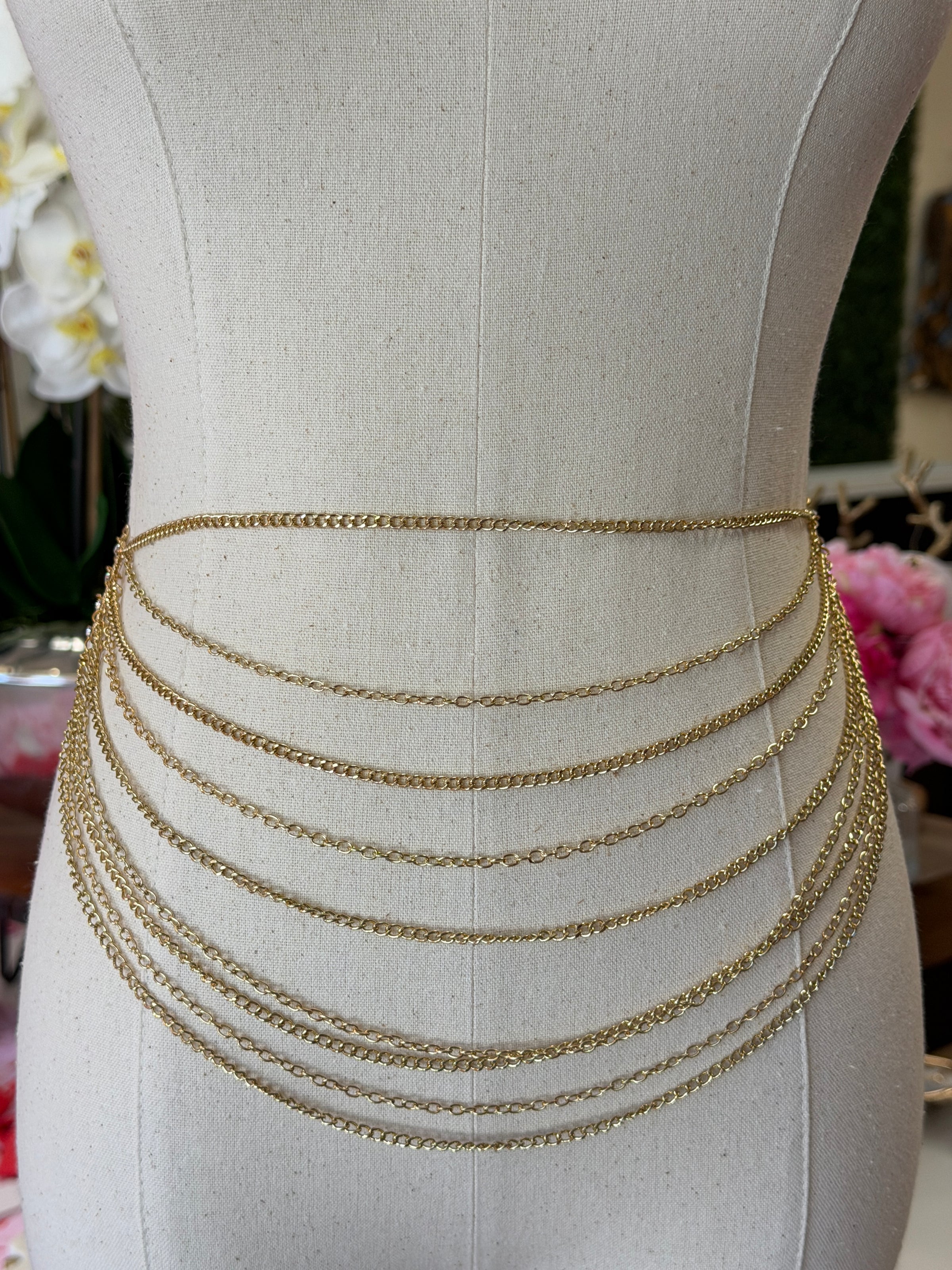 Belt- Tiered Drape/Gold Chain Belt- Tiered Drape/Gold Chain