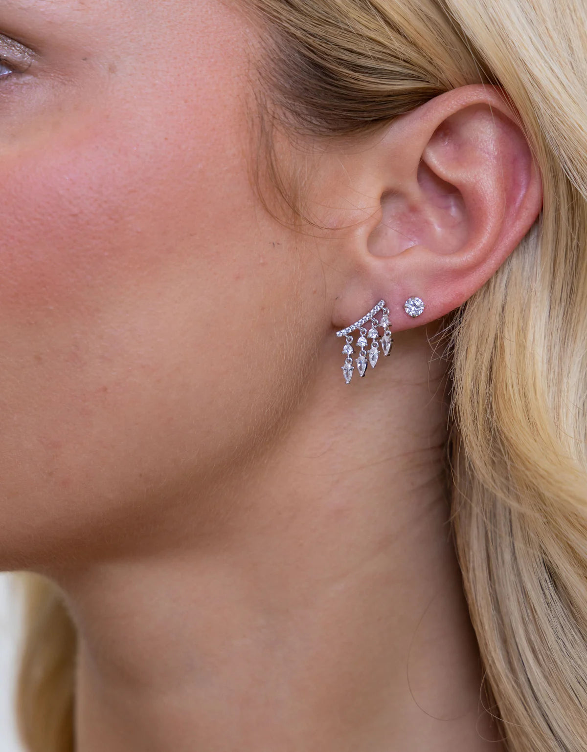 Tessa CZ Dangle Studs