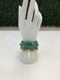 Bracelets Beaded Crystal Stack-Various Colors