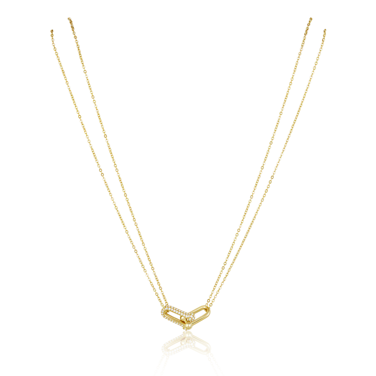 U Link Pave Necklace