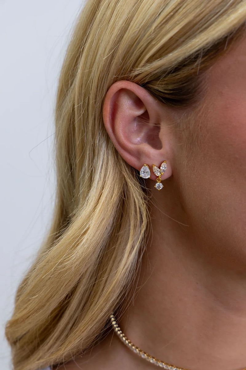 Bella CZ Stud - Gold