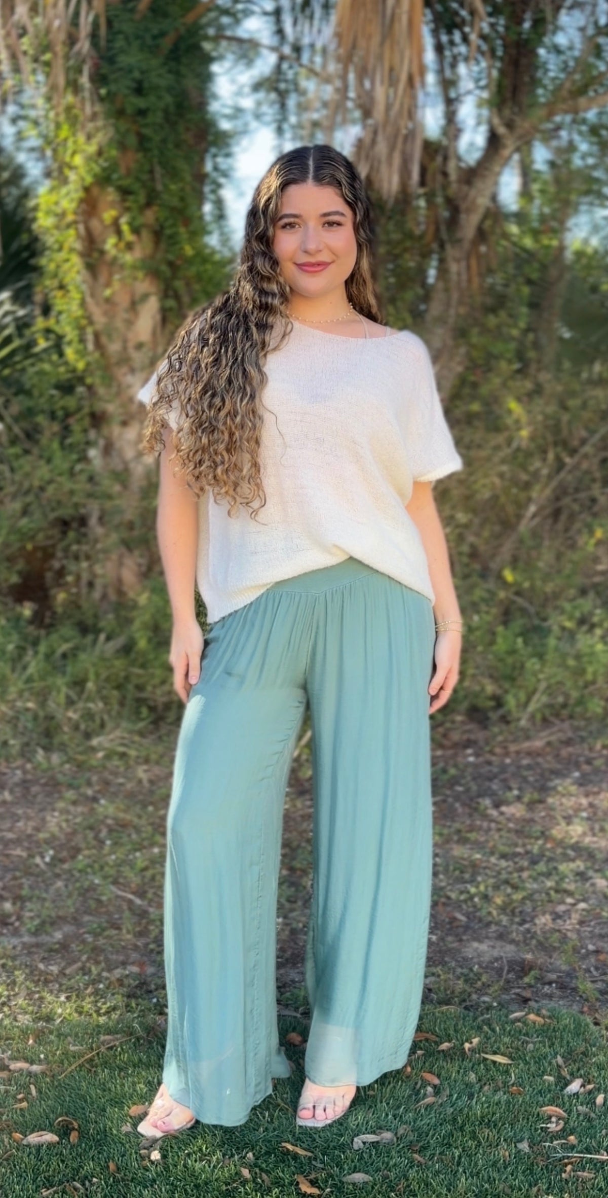 Mira Silk Pants - Lagoon