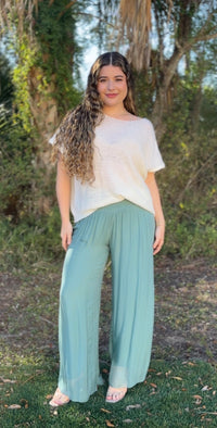 Mira Silk Pants - Lagoon