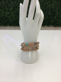 Bracelets Beaded Crystal Stack-Various Colors