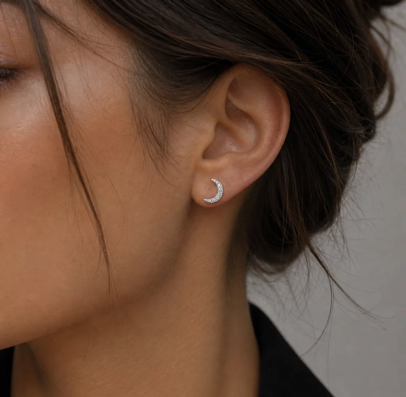 Moon Studs - Gold