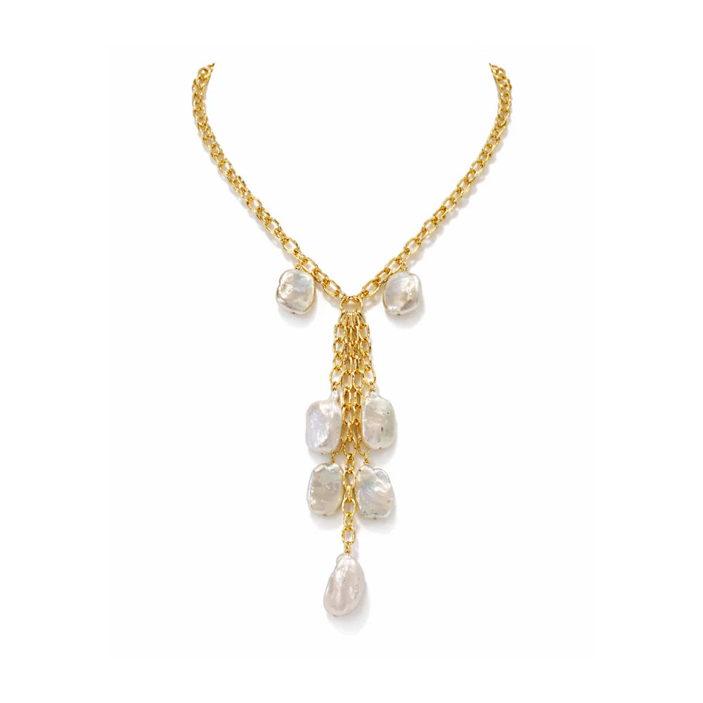 Mykonos Tassel Pearl Necklace
