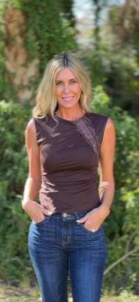 Whitney Lace Top-Wine/Cream/Cocoa