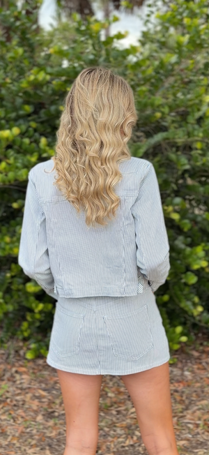 Harbor Stripe Denim Skort