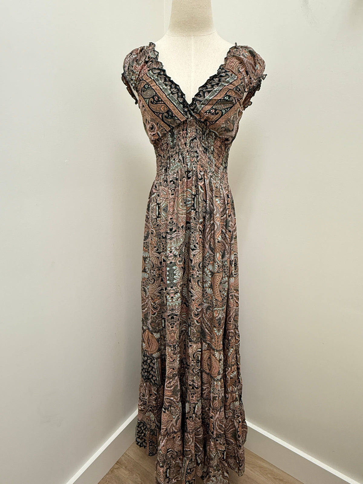 Boho Cinch Maxi Dress-Assorted Colors/Patterns