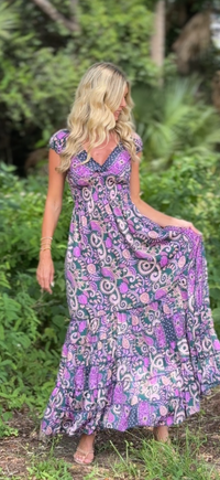 Boho Cinch Maxi Dress-Assorted Colors/Patterns