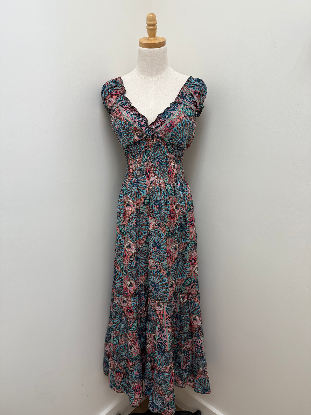Boho Cinch Maxi Dresses - Multi Colors