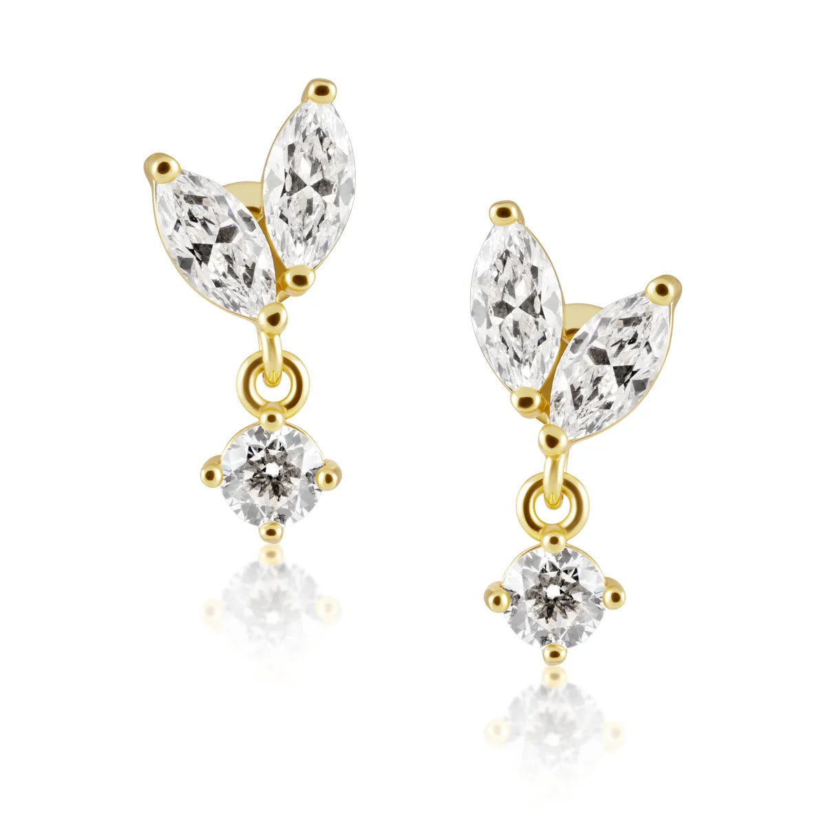 Bella CZ Stud - Gold