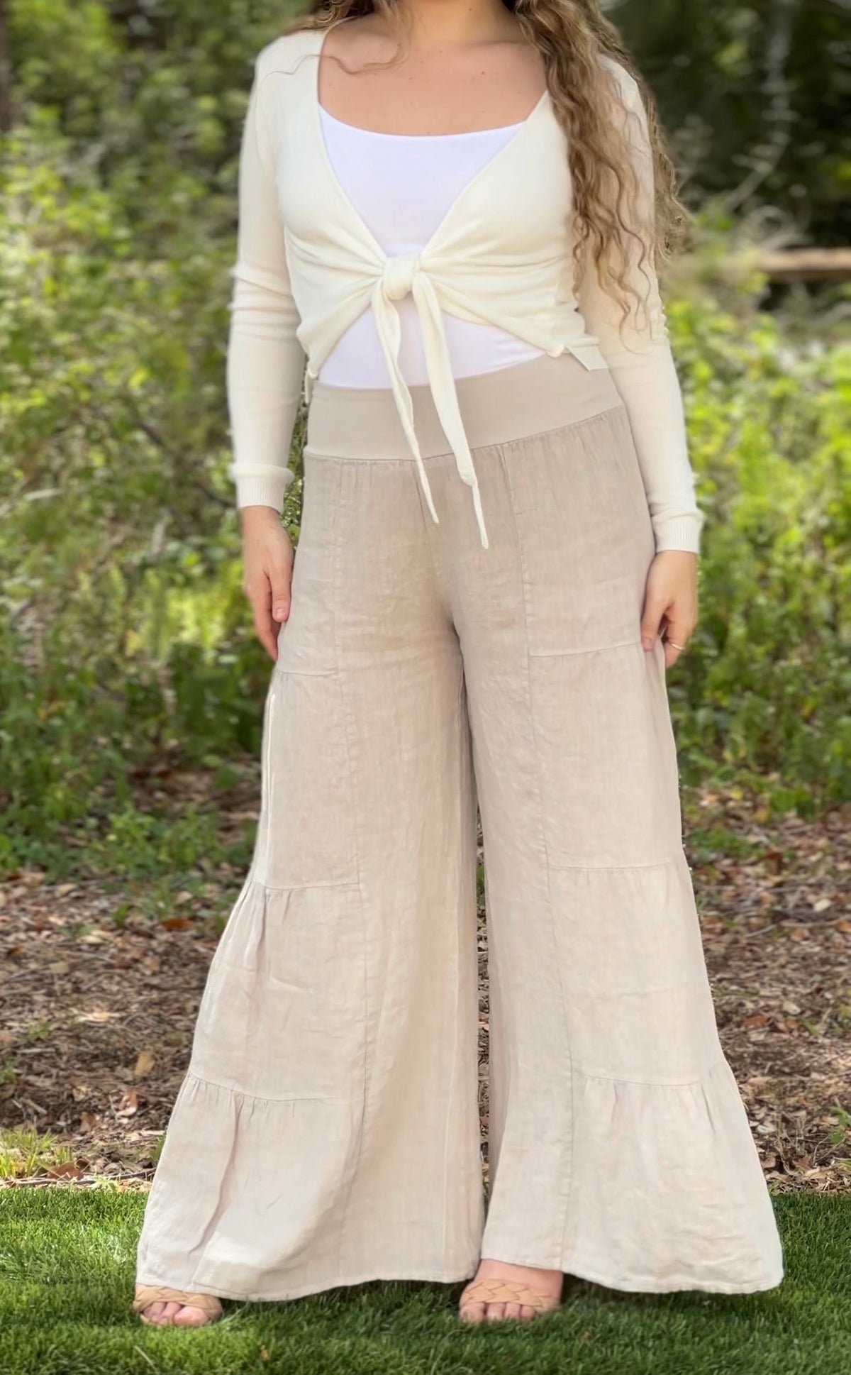 Gwen Linen Pants - Beige