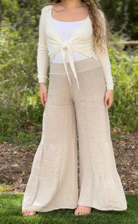 Gwen Linen Pants - Beige