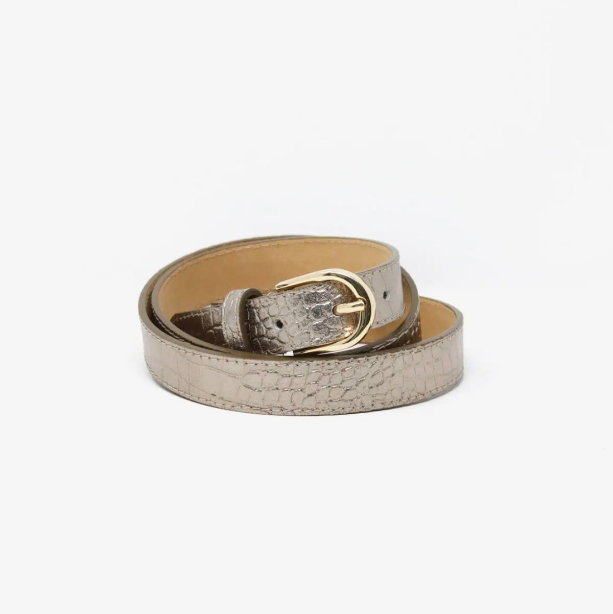Italian Leather Croc Belt