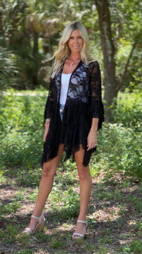 Black Lace Kimono