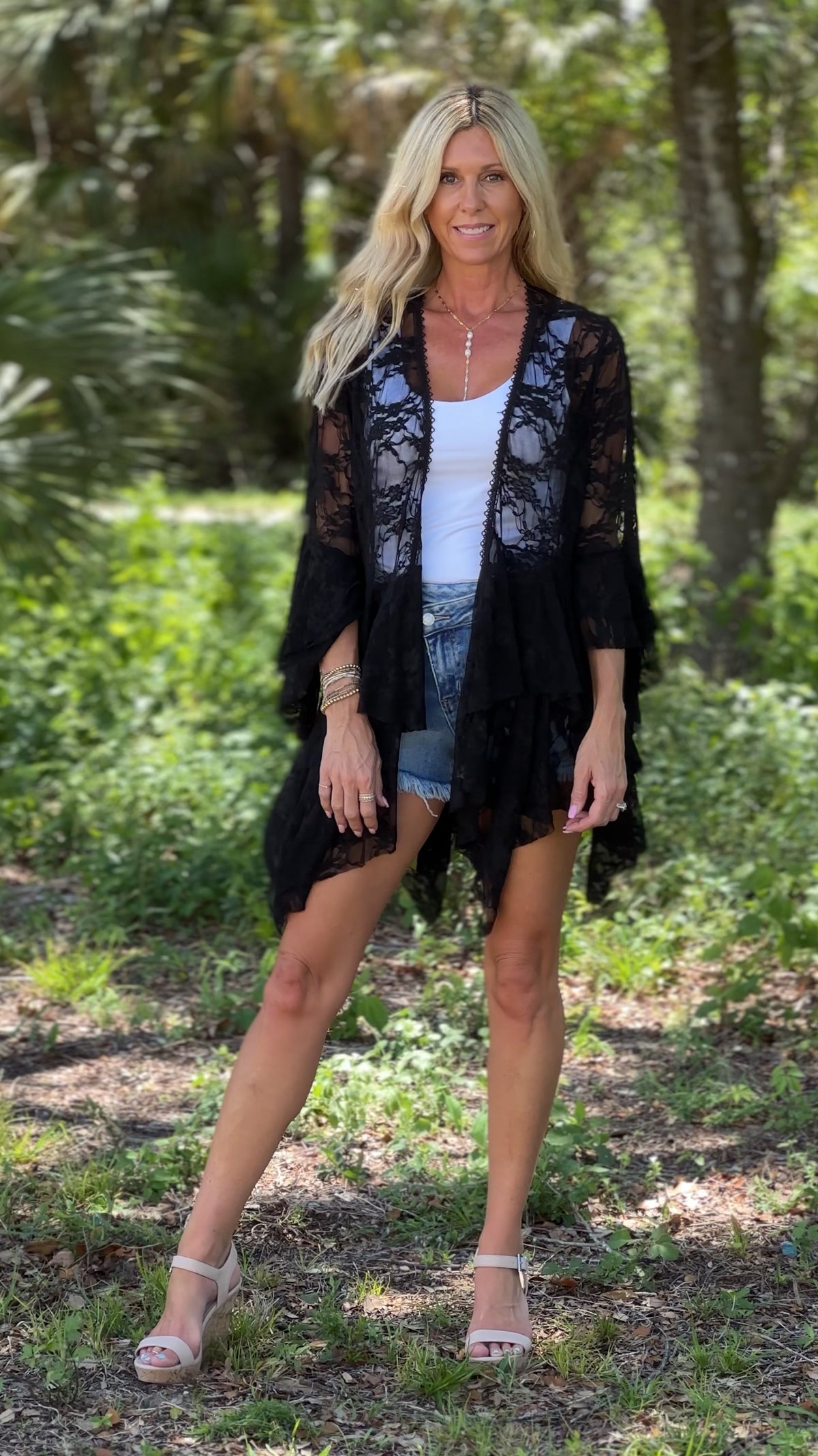 Black Lace Kimono