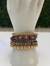 Bracelets Beaded Crystal Stack-Various Colors
