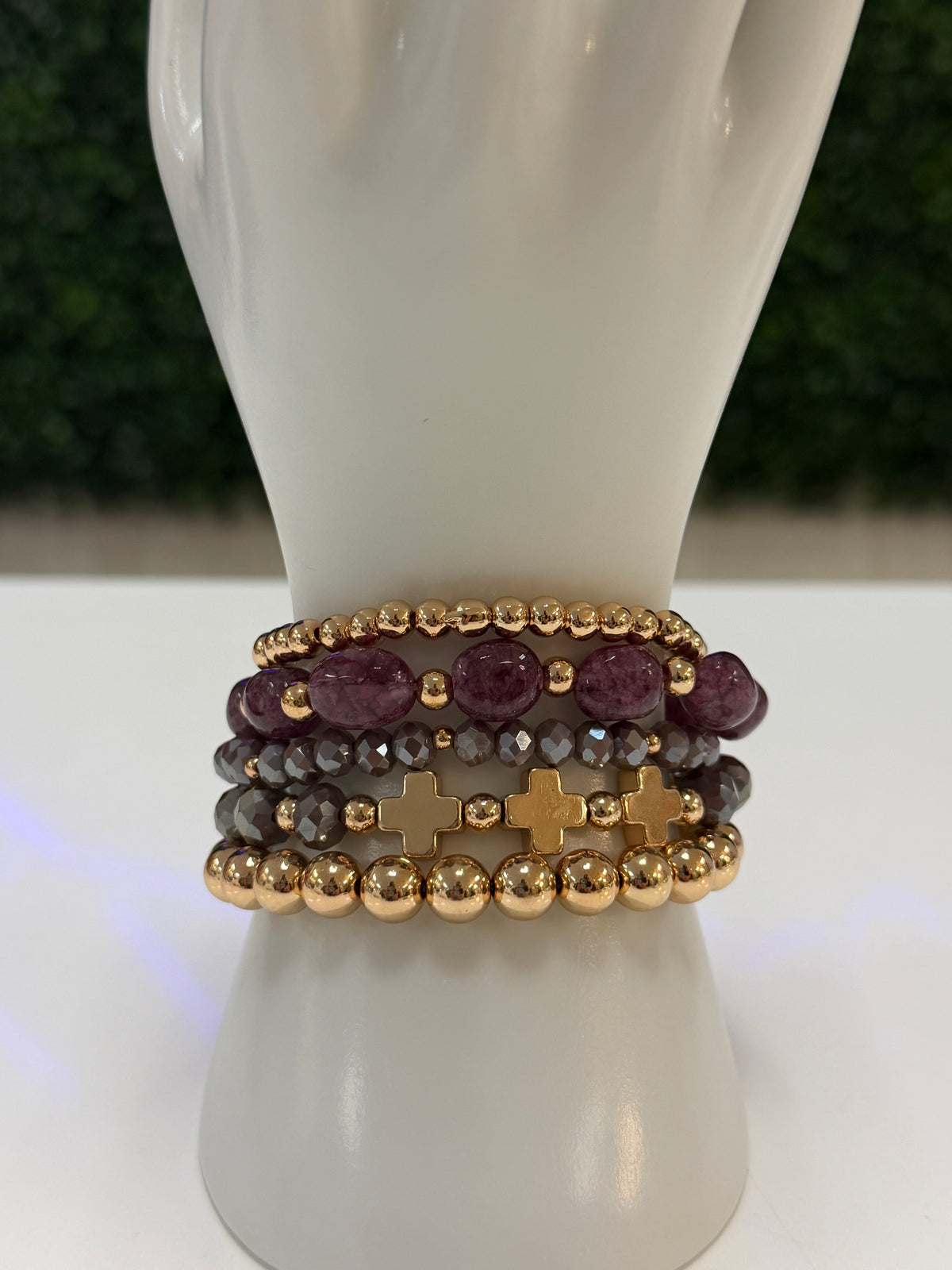 Bracelets Beaded Crystal Stack-Various Colors