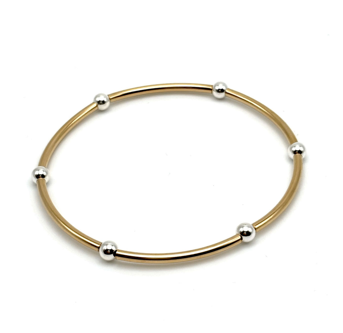 Mixed Metal Stretchy Bangle #020