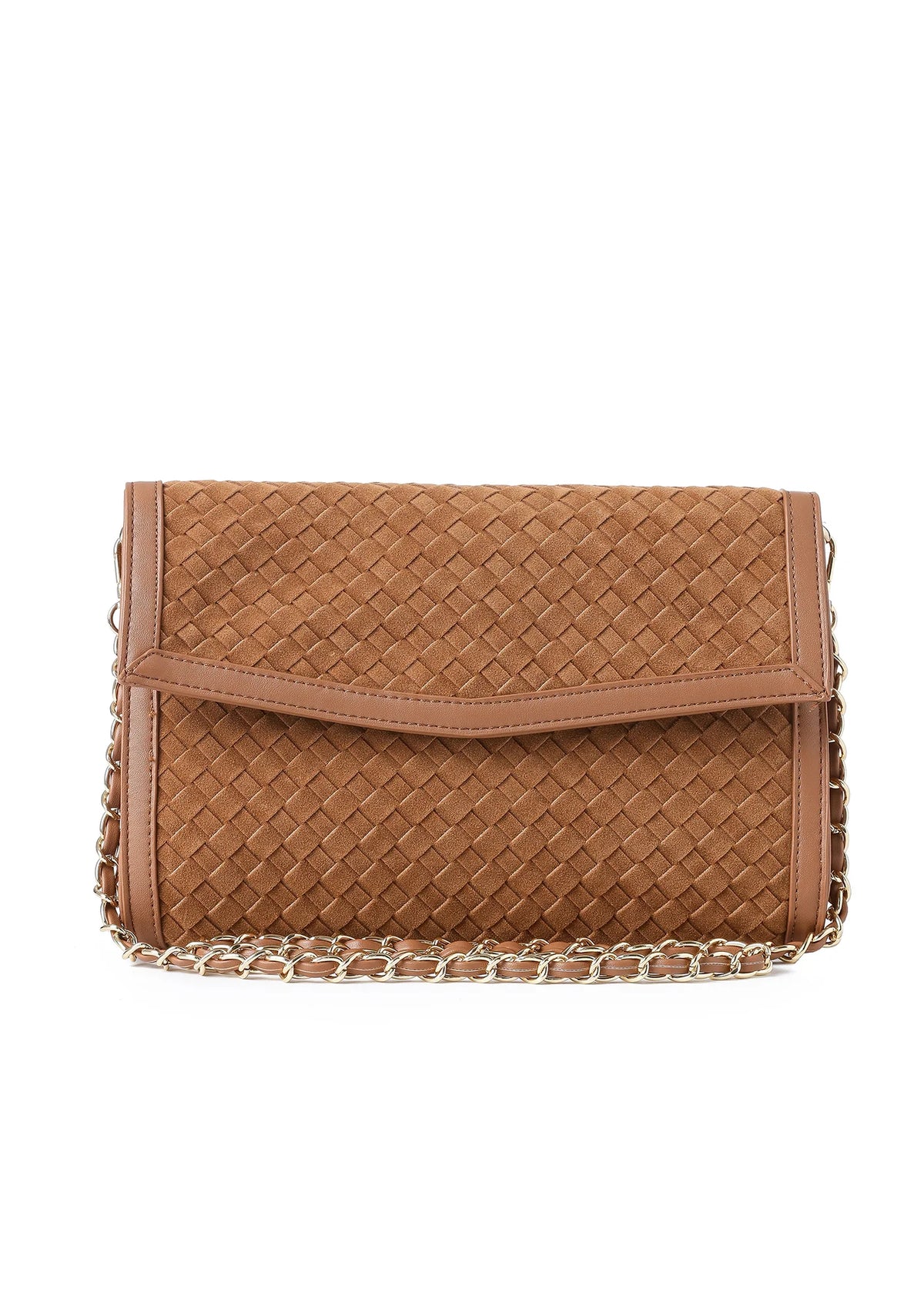 Beth Woven Suede Clutch - Multi Colors