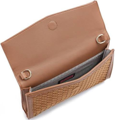 Beth Woven Suede Clutch - Multi Colors