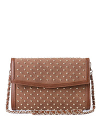 Beth Studded Suede Clutch - Multi Colors