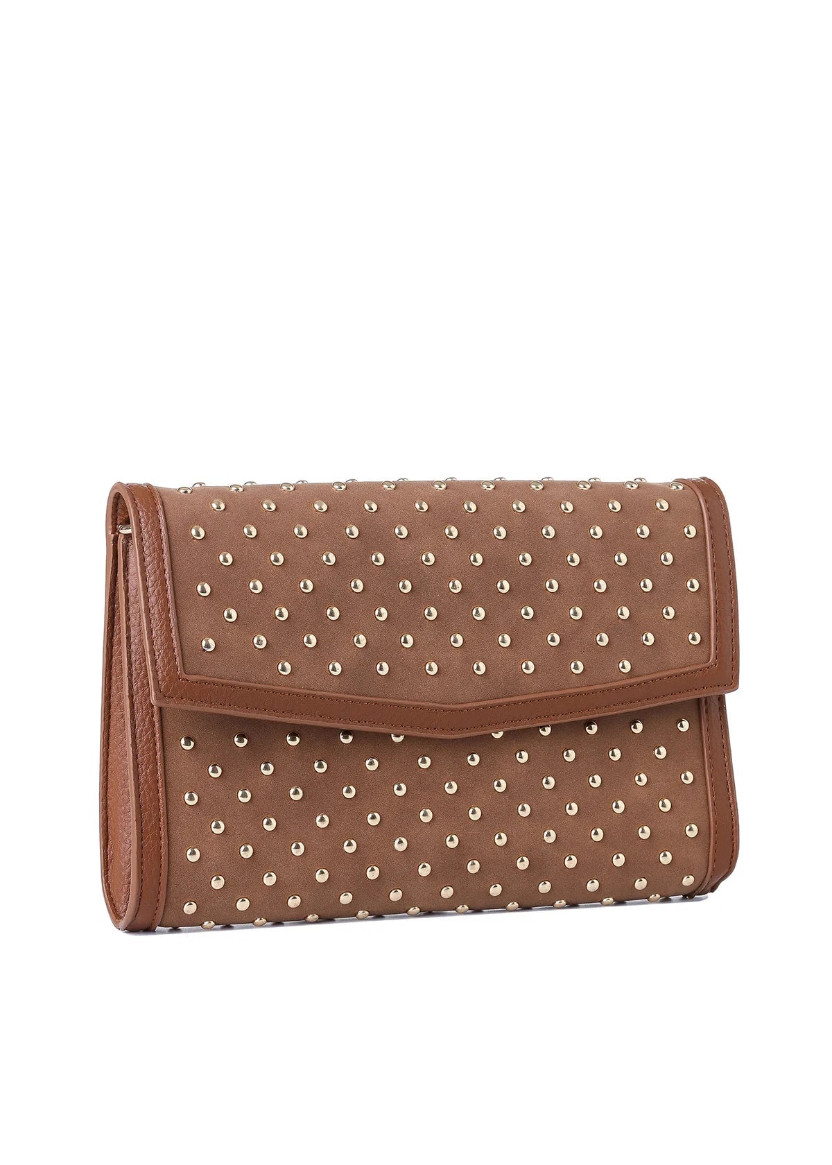 Beth Studded Suede Clutch - Multi Colors