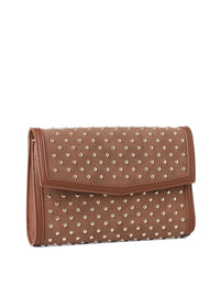 Beth Studded Suede Clutch - Multi Colors