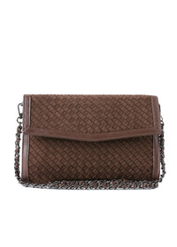 Beth Woven Suede Clutch - Multi Colors
