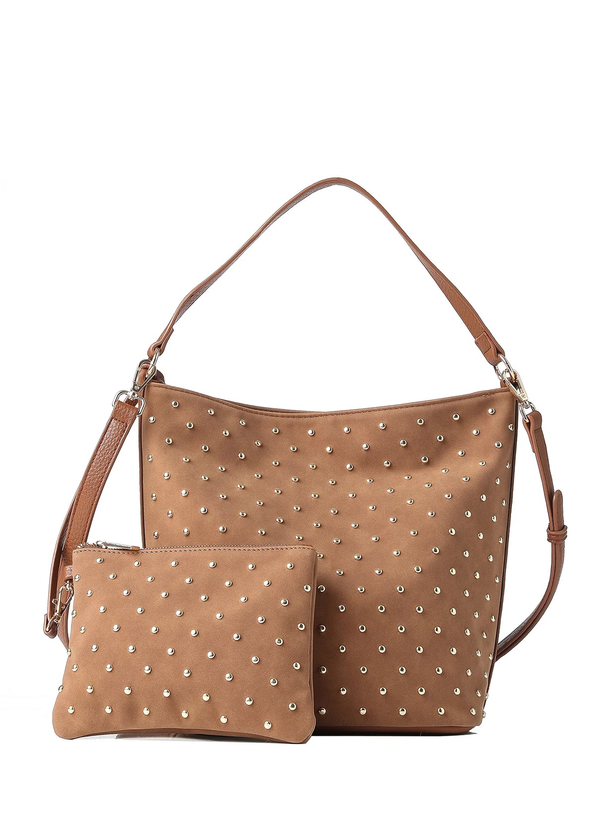 Celine Studded Suede Shoulder Bag