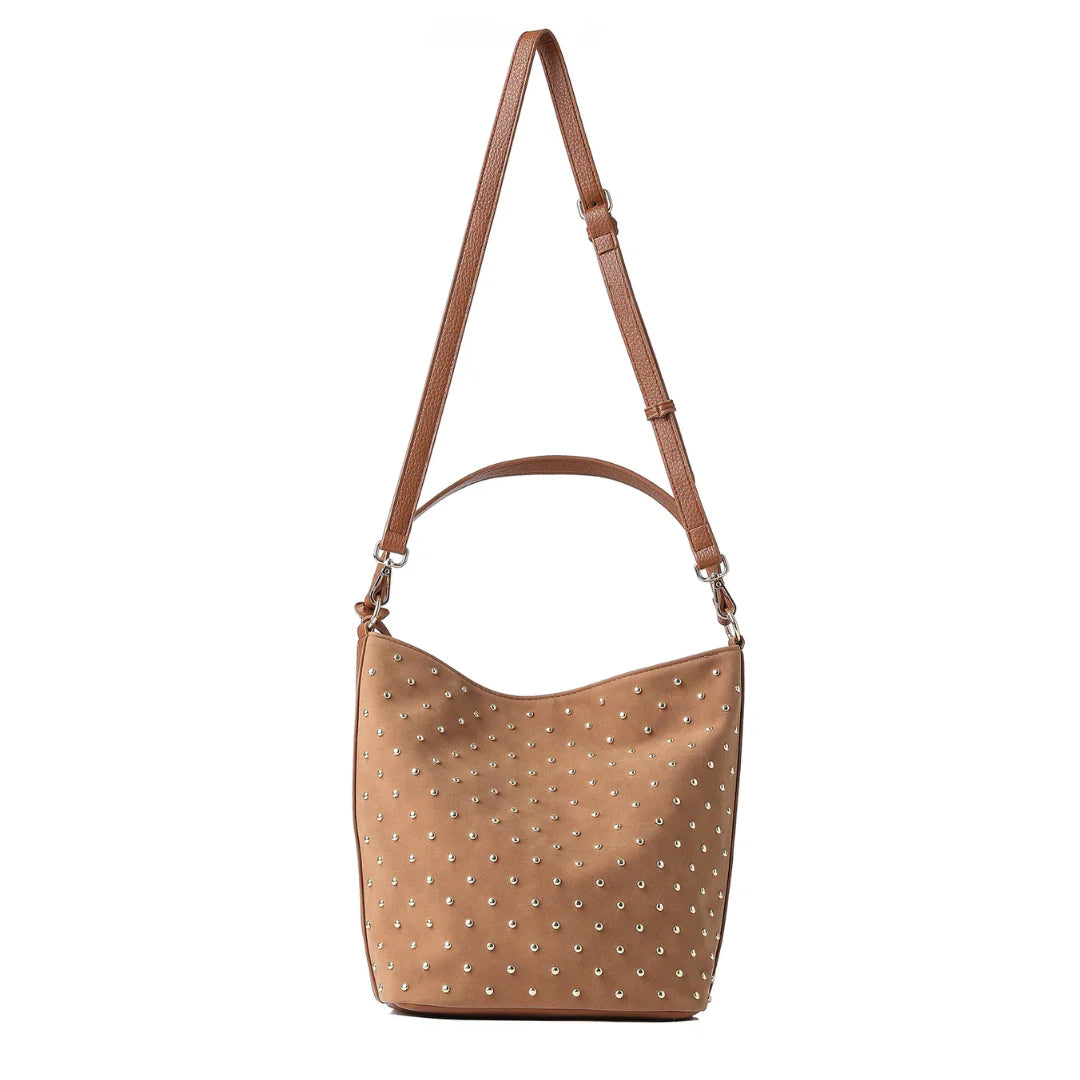 Celine Studded Suede Shoulder Bag