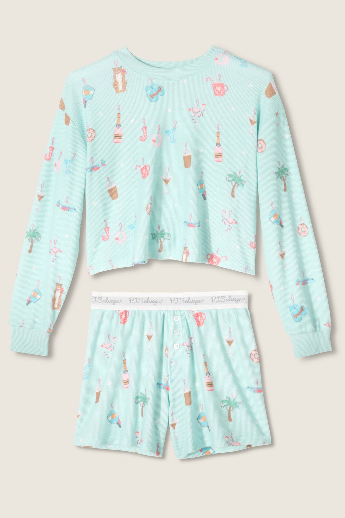 Ornament Boyfriend Boxer Pajama Set